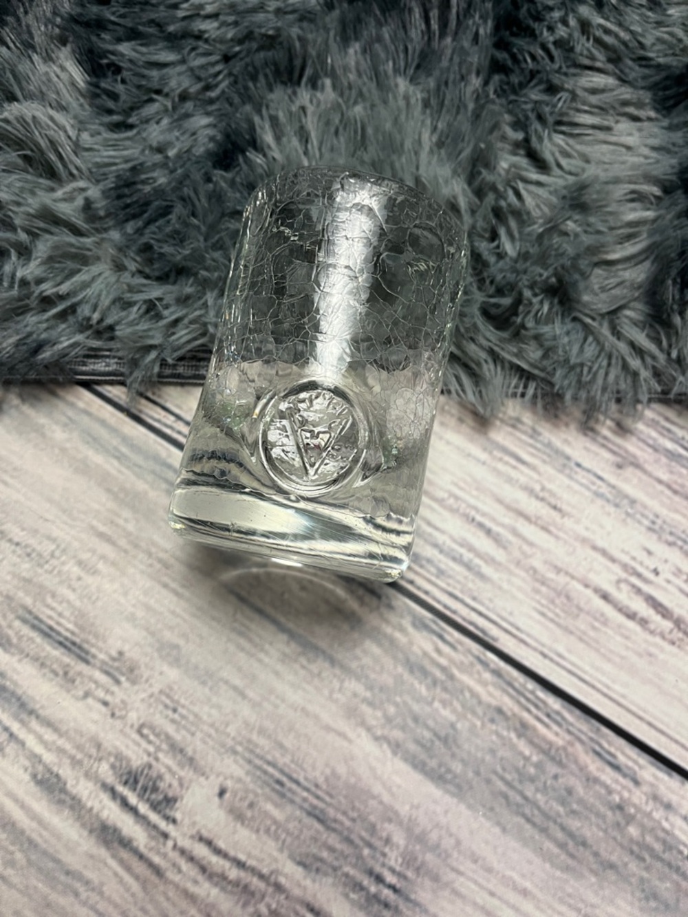 Clear Crackle Glass Tumbler from Studio Vine Glass in Niagara Falls